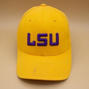 Vintage Nike Grey Tag LSU Tigers Flexfit Fitted Baseball Hat Men's Size 7 1/4